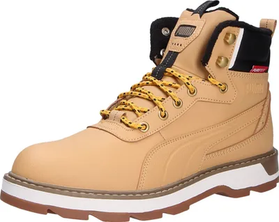 A single tan Puma boot is shown against a white background.