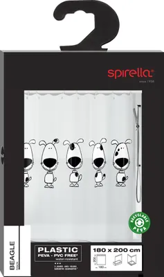 Produktbild von Spirella Duschvorhang Tiere, vers. Designs Farbe: Beagle black