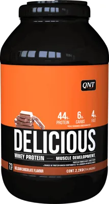 Produktbild von QNT Delicious Whey Protein (2200g) Belgian Chocolate - Eiweiße - Molkenprotein-Mischung