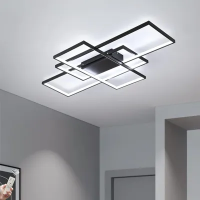 Obrázok produktu pre Stmievateľná stropná lampa 70 W - LED stropná lampa 110 cm - Nástenná lampa - Čierna - Moderný dizajn - Pre spálňu/obývačku - Osvetlenie