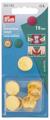 Obrázok produktu pre Poťahovacie gombíky, 19 mm, 5 ks, zlaté farby