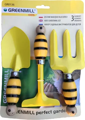 Produktbild von Gartenwerkzeug Set Für Kinder Gartengeräte Klein Spaten Harke Gabel 3-teilig