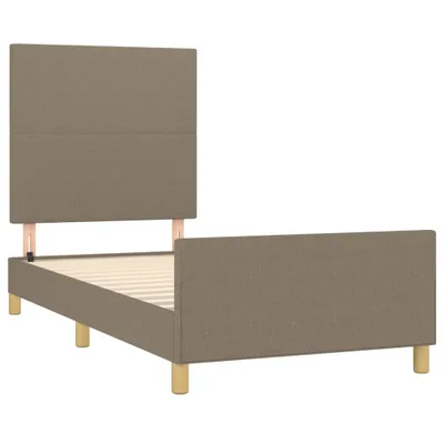 Produktbild von vidaXL Bettgestell ohne Matratze Taupe 90x200 cm Stoff