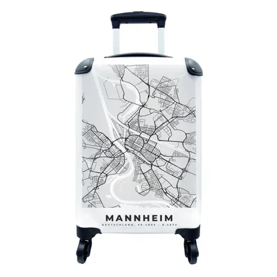 Produktbild von MuchoWow® Koffer Handgepäck Trolley Rollkoffer Kleine Reisekoffer mit 4 Rollen - Stadtplan - Manheim - Karte - Deutschland - Karte - Cabin Size < 55x40x23 cm & 55x40x20 cm - Fotokoffer - Kabinenkoffer - Boardgepäck - Reise-Box - Reisekoffer - Reisegepäck - Koffer mit Bild - Trolley für Kinder