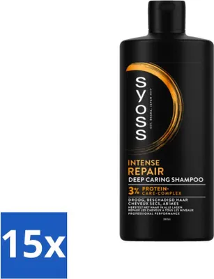 Produktbild von SYOSS - Repair 440 ml - Shampoo - Reparierende Formel - 440 ml - Vorteilspack - 15 Stücke