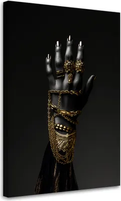Produktbild von Leinwandbild Goldschmuck 70x100 Feeby Schwarz bild für die wand bereit zum aufhängen