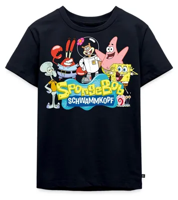 Produktbild von Spreadshirt SpongeBob Schwammkopf Logo Patrick Thaddäus Krabs Kinder Premium T-Shirt, 110/116 (4 Jahre), Navy