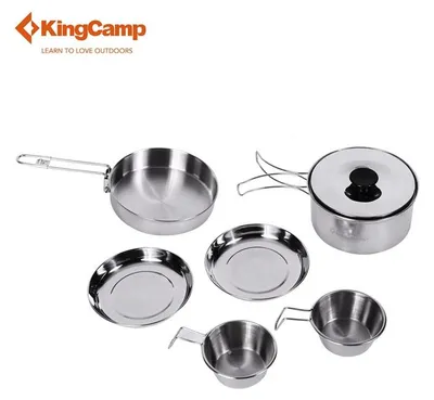 Obrázek produktu pro Nerezová kempingová sada nádobí King Camp Backpacker III