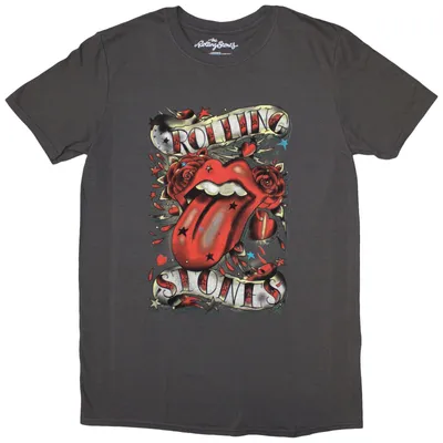 Produktbild von The Rolling Stones Tongue & Stars Charcoal Grey M Damen T-Shirt