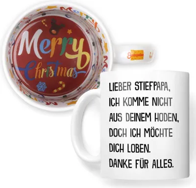 Produktbild von 22Feels Weihnachtsgeschenk Stiefpapa Geschenk Bonuspapa Stiefvater Tasse Patchwork Stiefeltern Kaffeetasse Männer Weihnachten