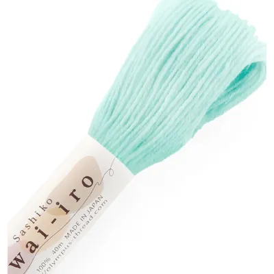 Immagine prodotto di Filo per ricamo Sashiko Coton Olympus, colore A13, "Aqua", gomitolo, circa 40 metri, prodotto in Giappone