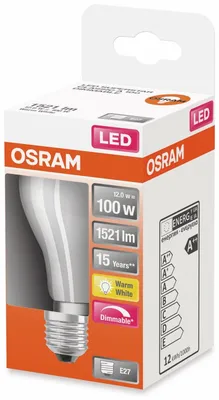 Image de Led Standard Verre Dépoli Variable 12w E27 Chaud Boite 1 - Osram
