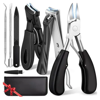 Produktbild von 6-teiliges Fußnagelknipser Set für Senioren - Edelstahl mit Kunstleder Etui