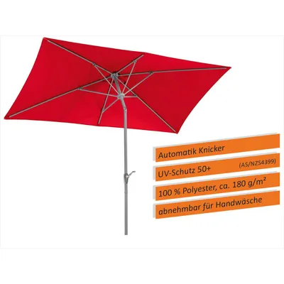 Produktbild von Sonnenschirm Porto 300x200/6 rechteckig, ca. 300 x 200 cm, Farbe:rot