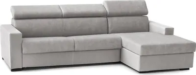 Produktbild von Schlafsofa Daart, Ecksofa, 100%  Italy, Sofa mit Drehöffnung, mit rechter Containerhalbinsel, mit Standard-Armlehnen, Cm 280x95h85, Grau