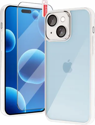 Image de Coque renforcée transparente pour iPhone 15 Plus + Film de protection en verre