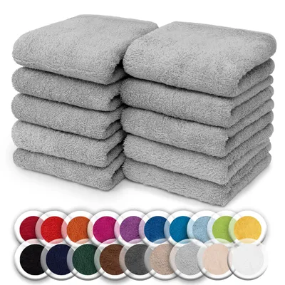 Immagine prodotto di Panni per sapone in spugna confezione da 10 pezzi 30x30 cm, 100% cotone, grigio argento