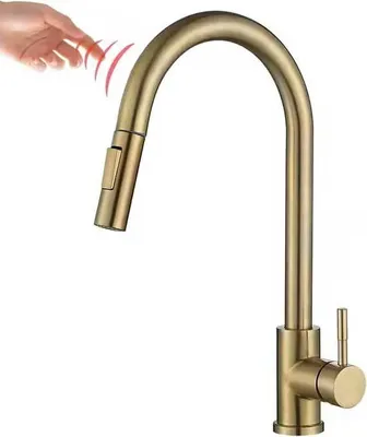 Obrázek produktu pro Domotechnika | Kuchyňská baterie Mortiza - Dotyková funkce - Otočná o 360° - Broušené zlato - Moderní a elegantní
