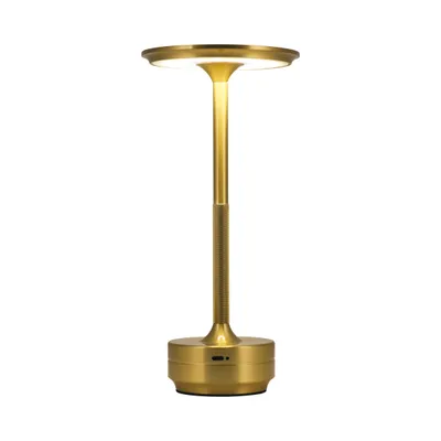 Productafbeelding van Goliving Horizon tafellamp, oplaadbaar - nachtlampje - draadloos en dimbaar - moderne touchlamp - nachtlamp voor de slaapkamer - spatwaterdicht - 27 cm - goud