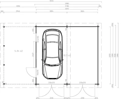 Produktbild von Fjordholz Holzgarage Modell Mölln 44