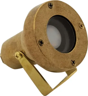 Produktbild von Wegeleuchte Messing massiv Glas 9 cm hoch IP65 in G9 Vintage Design