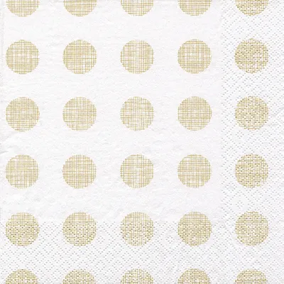 Produktbild von Servietten Papier 33x33cm mit Punkten 20 Stück Weiß / Gold