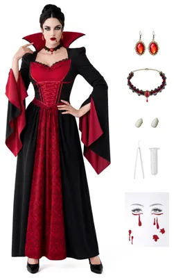 Produktbild von Vampirkostüm für Erwachsene, Halloween-Kostümset, Größe L, Spooktacular