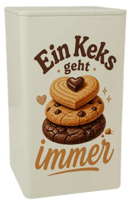 Produktbild von Dose 900ml Keks - Teedose mit süßem Keksdesign Vorratsdose Mit Spruch: Ein Keks