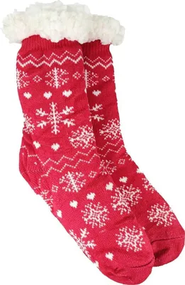 Produktbild von Hüttensocken Kuschelsocken Anti Rutsch Socke, Winter Hausschuhe Socken, Strick Fleece Gefütterte Warme M2-Pink/38-41