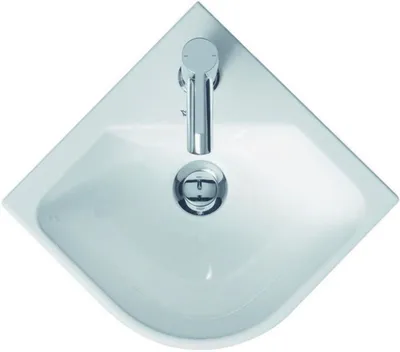 Produktbild von Eck-Handwaschbecken ME by Starck m ÜL m HLB 435x380mm 1 Hahnloch weiß weiß