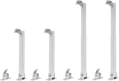 Obrázek produktu pro Sada 4 držáků solárních panelů – univerzální montážní držáky – nastavitelný sklon 15–30° – nastavitelná délka 36–72 cm – vhodné pro balkony a střechy – hliníková slitina, stříbrná barva