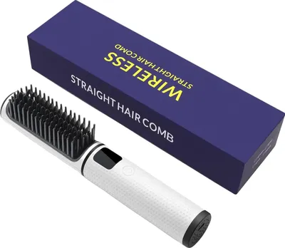 Immagine prodotto di Pettine per capelli, tempo di riscaldamento rapido, temperatura regolabile, BIANCO
