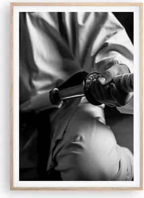 Produktbild von Gerahmtes Poster - Rahmen in heller Eiche - Samurai-Schwert - 70x100 cm - Wand Bild - Wanddeko - Wandbilder - Wandposter - Bilderrahmen - Bilder - Kunstdruck - Wandbild - P2NPA70x100-3746