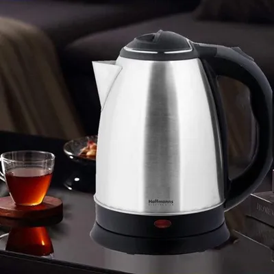 Produktbild von Hoffmans 2 Liter Wasserkocher Teekocher 2000 Watt 360° Trockenaufschutz Waschbarer Filter