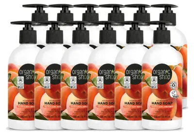 Productafbeelding van 12 stuks biologische handzeep Rose & Perzik - verzorgend en hydraterend - 500 ml - voordelijnverpakking