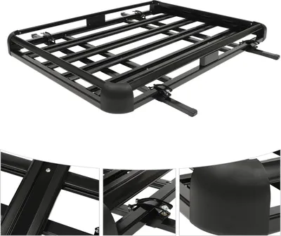 Obrázok produktu pre Strešný nosič batožiny – nastaviteľný strešný nosič pre osobné automobily/SUV – nosnosť 150 kg – šírka 100–135 cm – priestranný a robustný – čierny