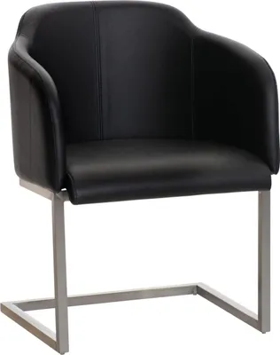 Zdjęcie produktu dla Wygodne krzesło z imitacji skóry - Eleganckie siedzisko - Wspiera Bondugen | Kolor: Czarny