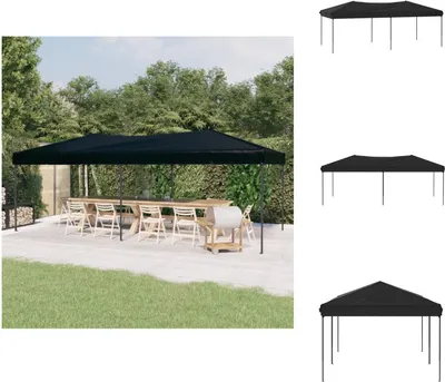Produktbild von vidaXL Partyzelt Faltbar Schwarz 3x6 m -  Pavillons & Partyzelte