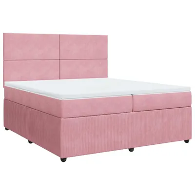 Obrázok produktu pre Posteľný rám boxsping s matracom ružový200x200 cm zamat