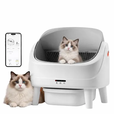 Produktbild von Selbstreinigende Katzentoilette Offen Katzenklo Automatisch App Steuerung 8 Sicherheitssensoren mit Geruchstralisierung System
