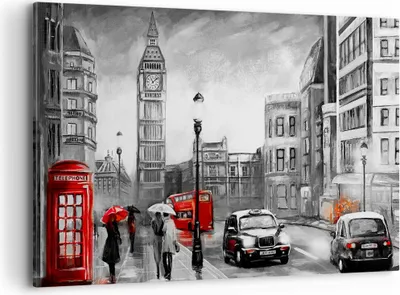 Produktbild von Bild auf Leinwand - Leinwandbild - London Bus - 120x80cm - Wand Bild - Wanddeko - Wandbilder - Leinwanddruck - Bilder - Kunstdruck - Wanddekoration - Leinwand bilder - Wandkunst - AA120x80-3939