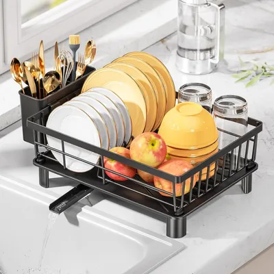 Produktbild von Abtropffläche mit Abtropfschale, Edelstahl, Besteckhalter, für Küche