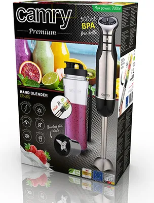 Obrázok produktu pre Camry Premium CR 4615, Ponorný mixér, 700 W, Čierna, Nerezová oceľ