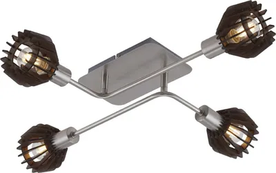 Produktbild von Deckenleuchte 4er Spot Briloner 2854-042 Spotstrahler Braun Holz E14