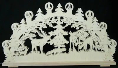 Produktbild von Schwibbogen mit Waldtieren und Beleuchtung BxHxT 70x39x7cm NEU