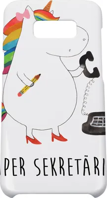 Produktbild von Mr. & Mrs. Panda Samsung Galaxy S8 plus Handyhülle  Einhorn Sekretärin - Weiß - Geschenk, Handy, Rechtsanwältin, Büro, Unicorn, Cover, Hülle, Handycover, Einhörner