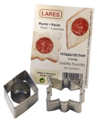 Immagine prodotto di LARES Stampini per biscotti Hildabrötchen a forma di fiore / rombo, set da 3 - 1023