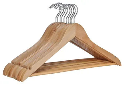 Produktbild von HI Holz-Kleiderbügel-Set 10-tlg. Länge: 44,5cm 29010
