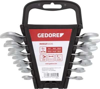 Produktbild von GEDORE red R05125006 Doppelmaulschlüssel Satz kurz SW6-17 mm 6-teilig, 3300958