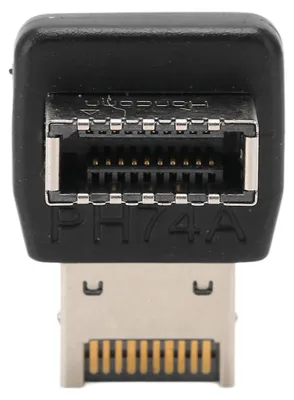Imagen del producto de Adaptador USB3.1 tipo E para placa base de ordenador. Adaptador USB3.1 tipo E con conector en ángulo de 90 grados (modelo PH74A)